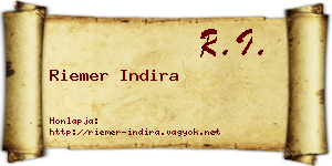 Riemer Indira névjegykártya